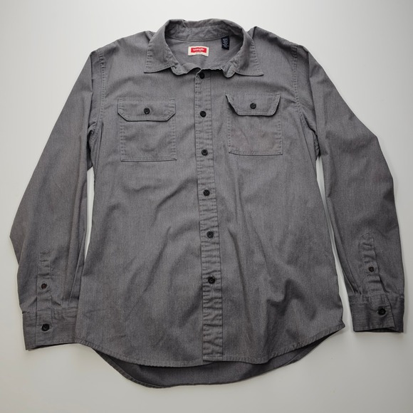 Wrangler Other - Wrangler Mens Gray Long Sleeve Button Down Work Shirt Medium 112324401
